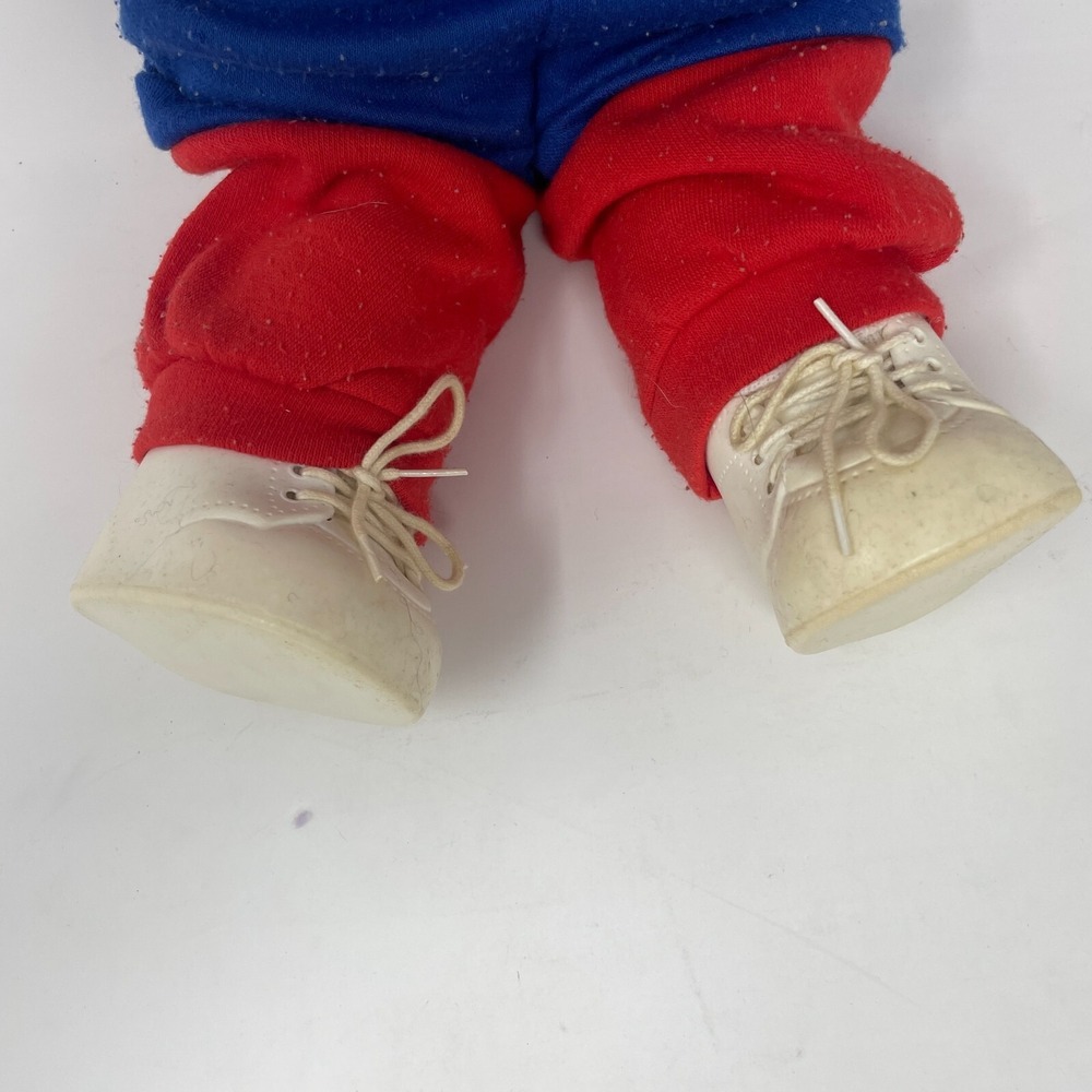 Vintage 1984s Cabbage Patch Kids Doll Football Outfit Blue Helmet Bald Pacifier - Picture 3 of 8